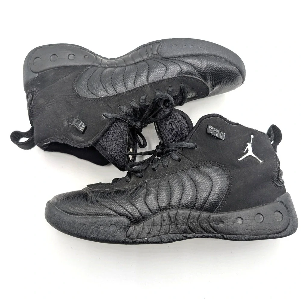 Jordan Jumpman Pro Black Metallic Silver Kids Basketball Shoes 331815-001 7Y